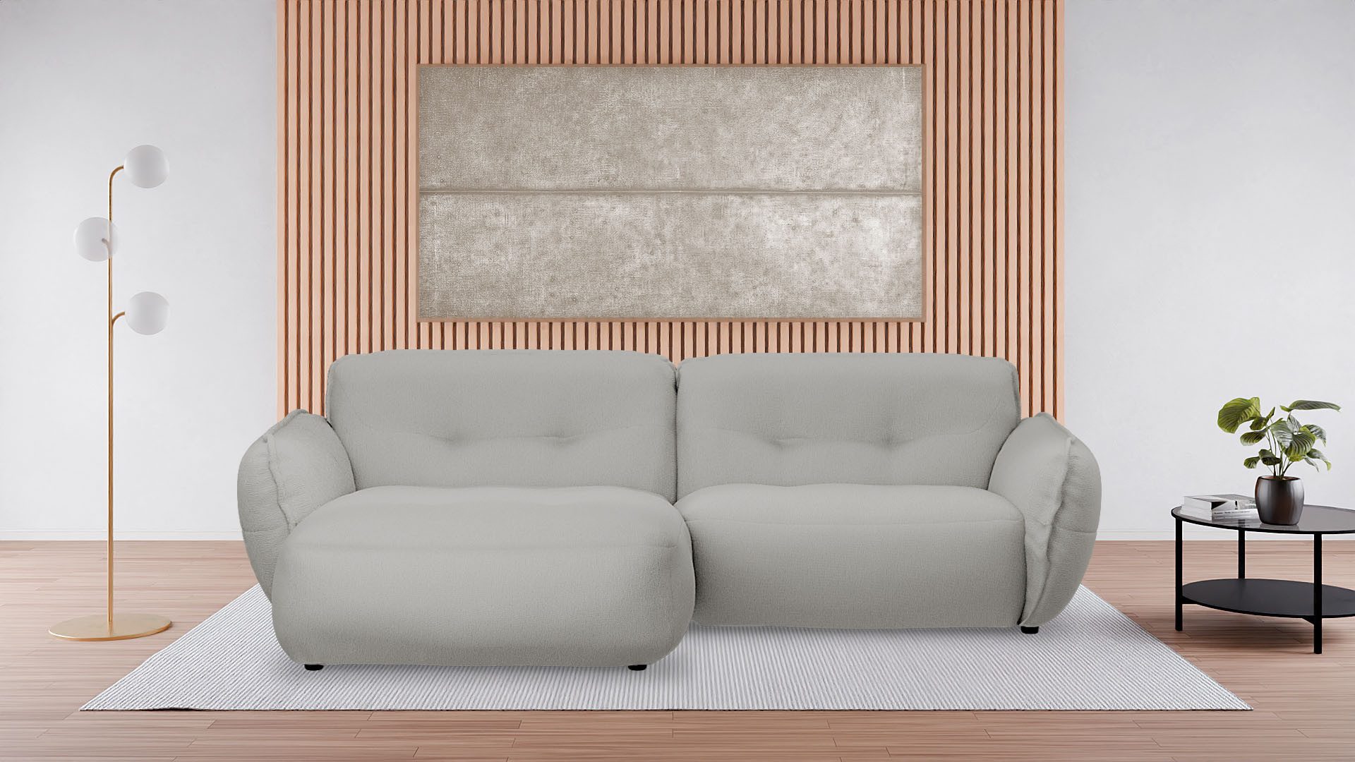 BETYPE Ecksofa Be Fluffy Mega Sofa, bequem, viel Platz, Breite 289cm, L-Form, Softes Sitzgefühl, moderne Kedernaht, hochwertiger Bezug