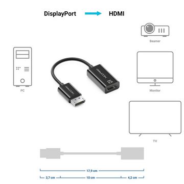 deleyCON deleyCON DisplayPort HDMI Adapter Konverter UHD 4K@60Hz HDCP für TV Video-Kabel