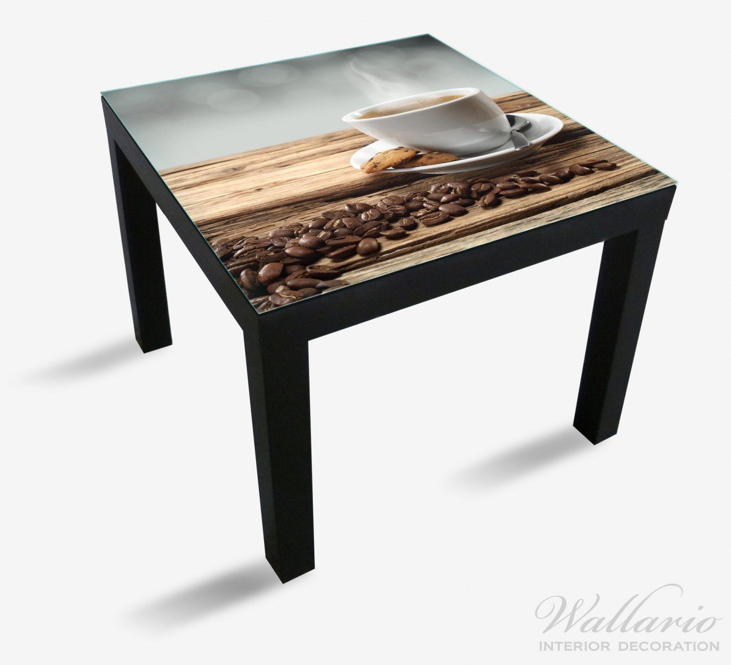 Kaffee Lack Kaffeebohnen Wallario St), Ikea Tischplatte (1 Heiße Tisch Tasse geeignet für mit