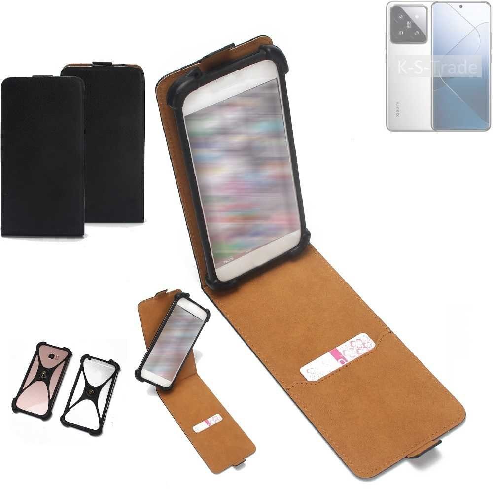 K-S-Trade Handyhülle für Xiaomi 14, Handyhülle Schutzhülle Hülle Case Cover Flip Style Bumper