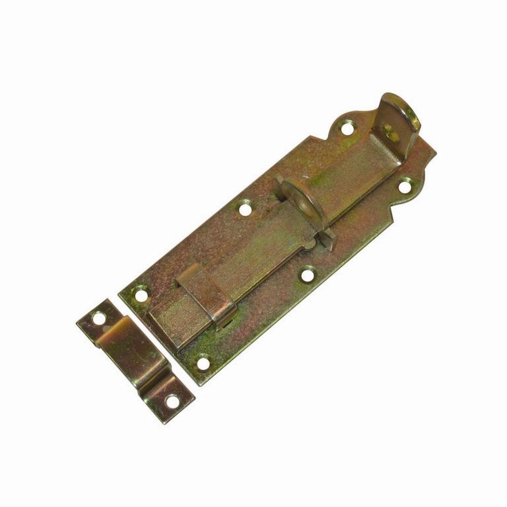 Türriegel Schlossriegel mit Schlaufe montiert 100mm gerade verzinkt