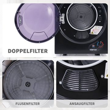 Merax Ablufttrockner, mini-Wäschetrockner, Filterung, freistehend/hängend,Timer