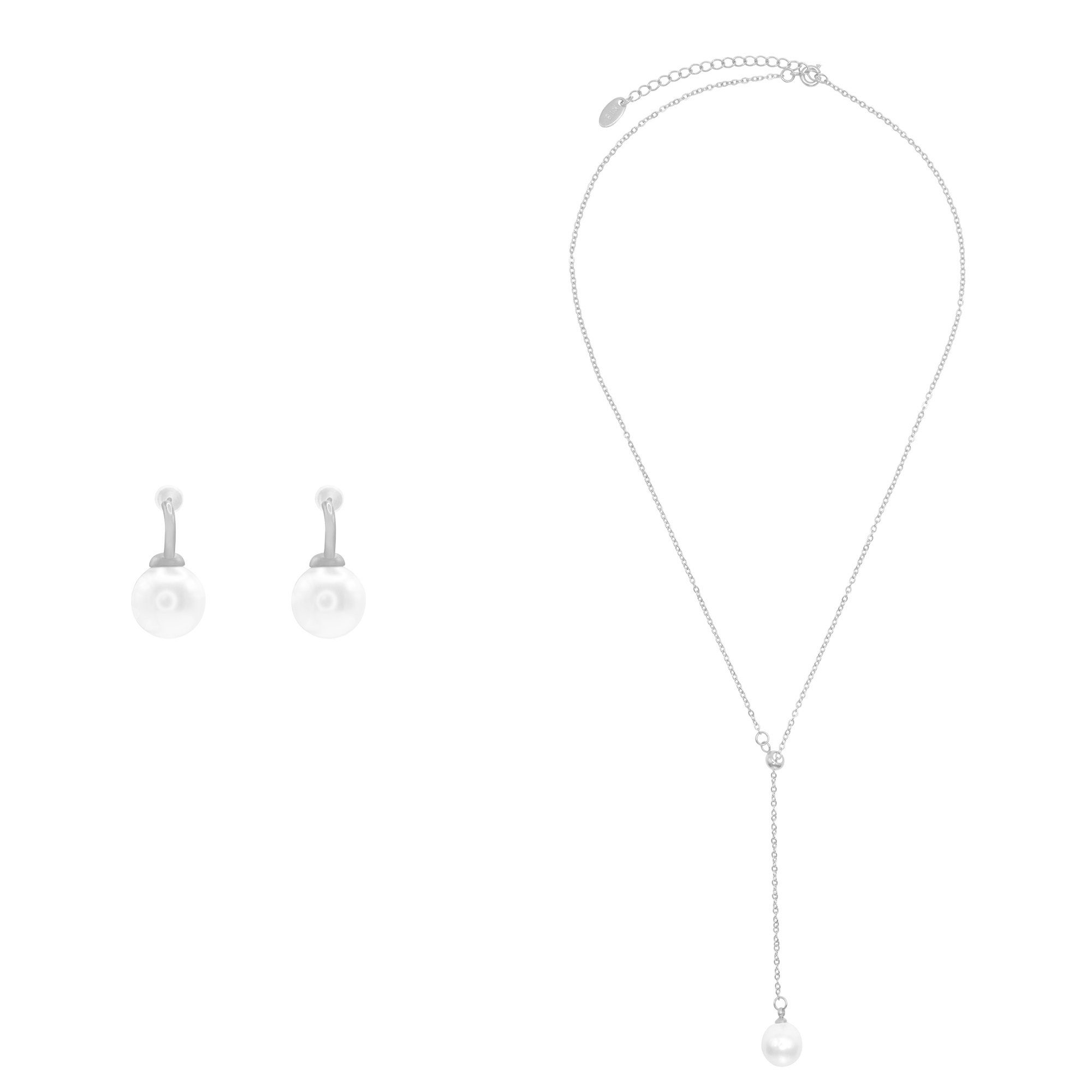 Ohrring Damen (inkl. Geschenkset Talisa Geschenkverpackung), Heideman und mit silberfarben poliert Halskette Set Collier