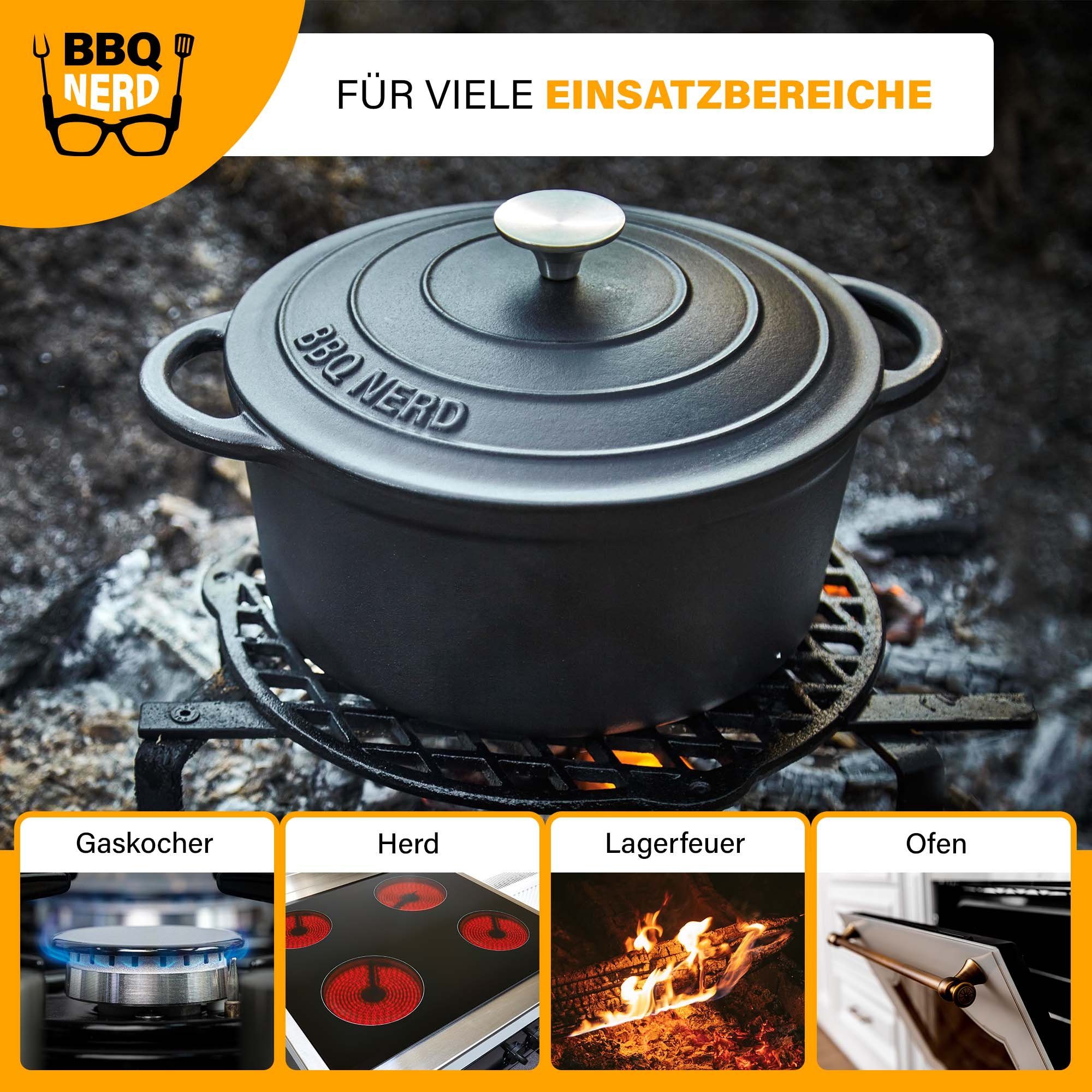 BBQ Nerd Bräter Bräter gusseisen emailliert 2,5L
