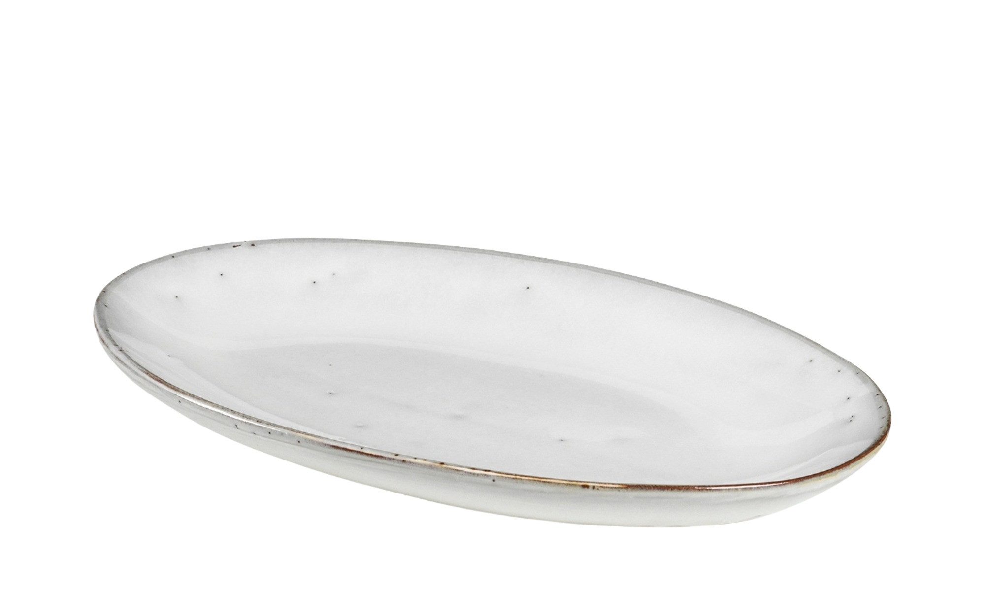 Broste Copenhagen Servierplatte Broste Copenhagen Nordic Sand Platte oval 22 cm x 13,6 cm Sand, Steingut