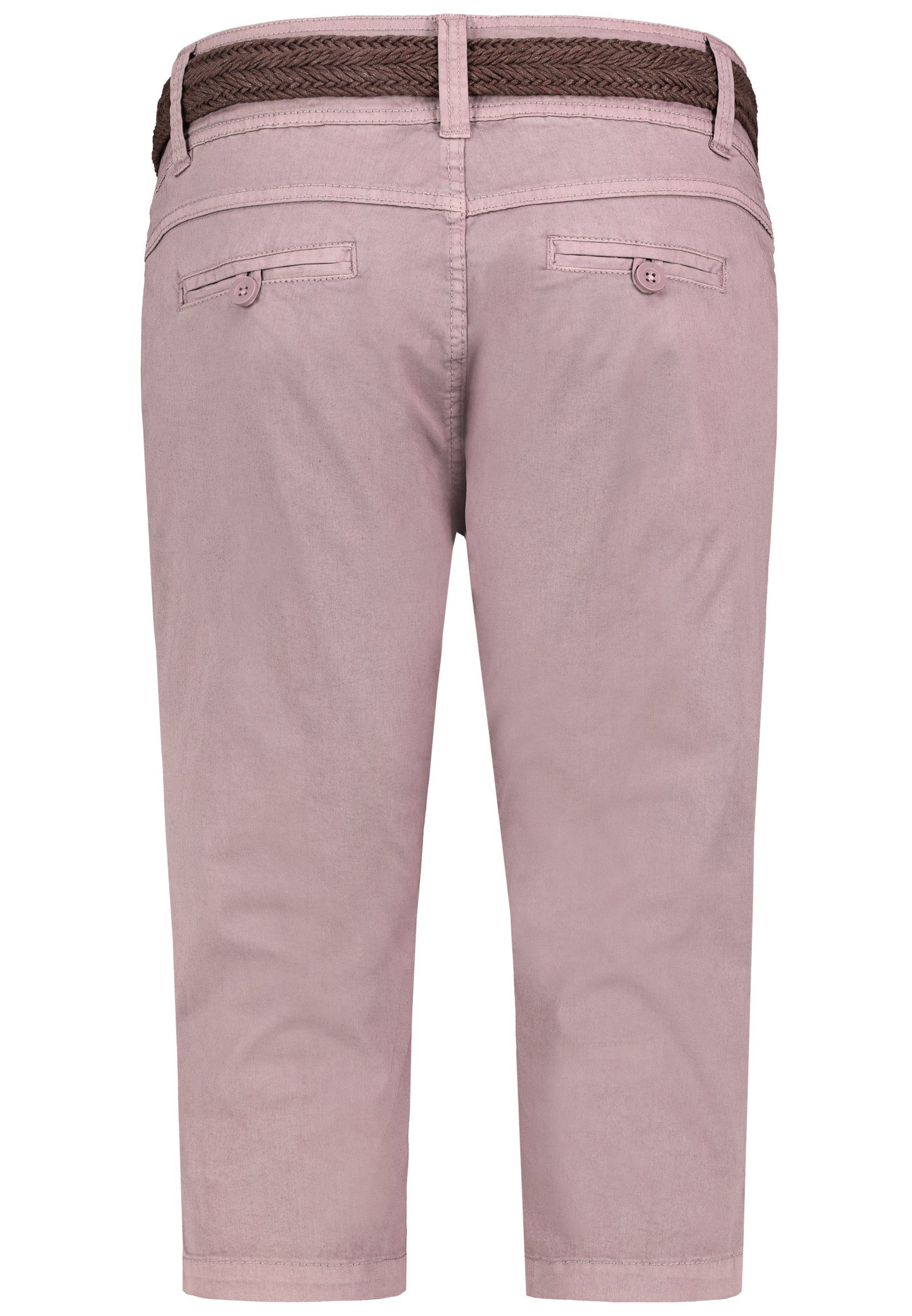 Fresh Made Bermudas Damen Short Bermuda 3/4 Hose Sommer Chino Stoff Hose mit Gürtel Capri – Bild 4 von 5