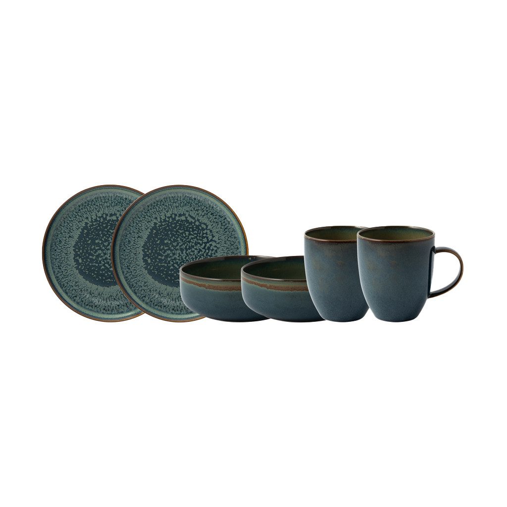 like. by Villeroy & Boch Frühstücks-Geschirrset Crafted Frühstücksset (6-tlg), 2 Personen, Porzellan, Premium Porcelain, 6 Stck, mikrow.- & spülm.sicher