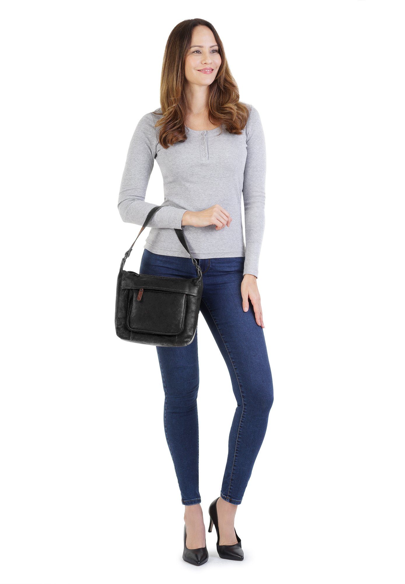 X-Zone Umhängetasche, echt Leder günstig online kaufen