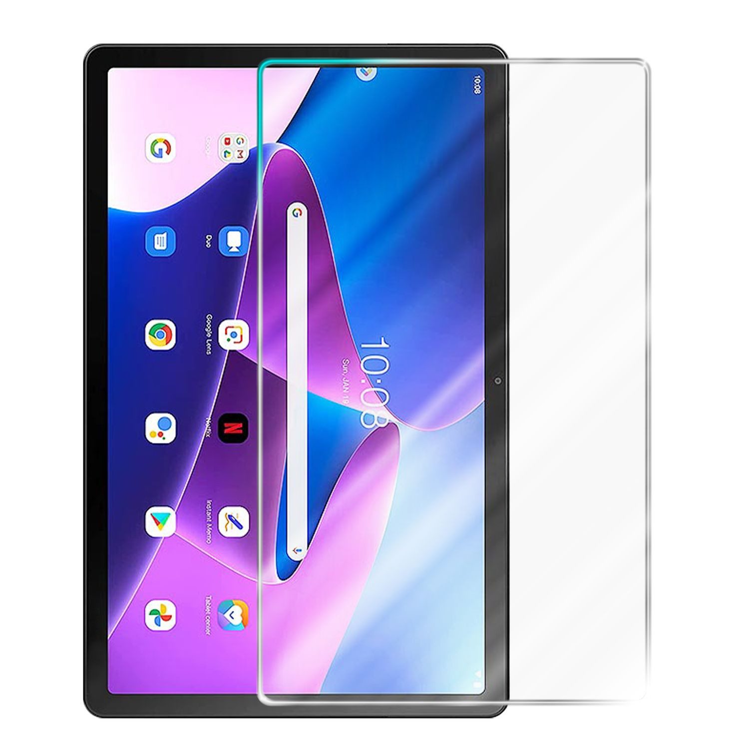 Cadorabo Schutzfolie für Lenovo Tab M10 3nd Schutzfolie, (1-St), Schutzfolie Panzer Folie (Tempered) Display Schutzglas 3D Touch