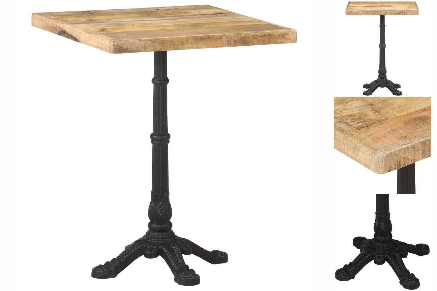 vidaXL Esstisch Bistrotisch 60x60x77 cm Raues Mangoholz