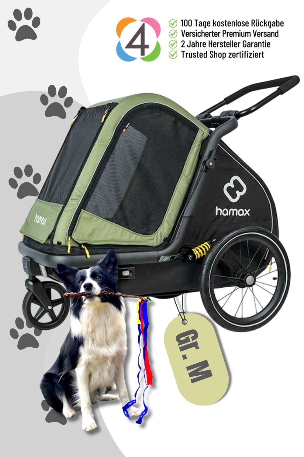 Hamax Fahrradhundeanhänger Pluto M (bis 35 kg Zuladung)