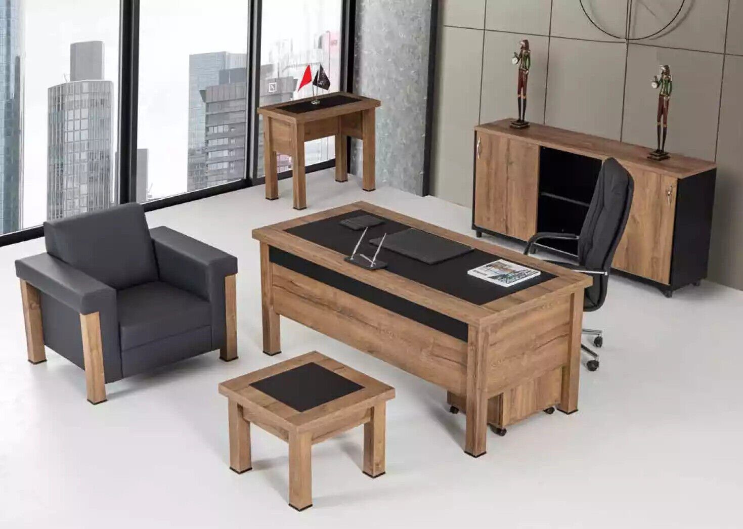 Designer Schreibtisch Schrank Set Schreibtisch JVmoebel Zimmer Set, Made Büro Komplett Europe In Arbeit