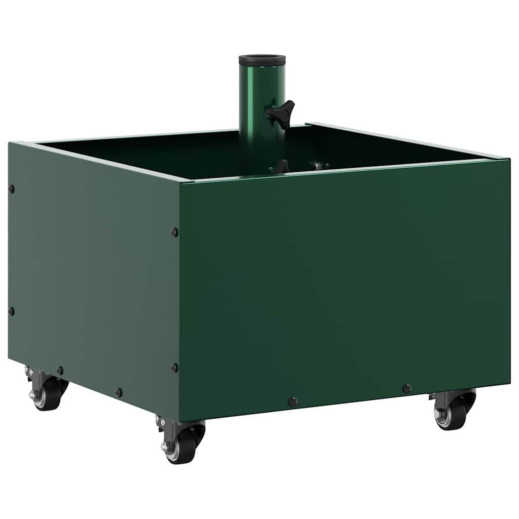 vidaXL Schirmhalter Sonnenschirmständer 11.75 kg Grün Stahl Quadratisch, 1 tlg.