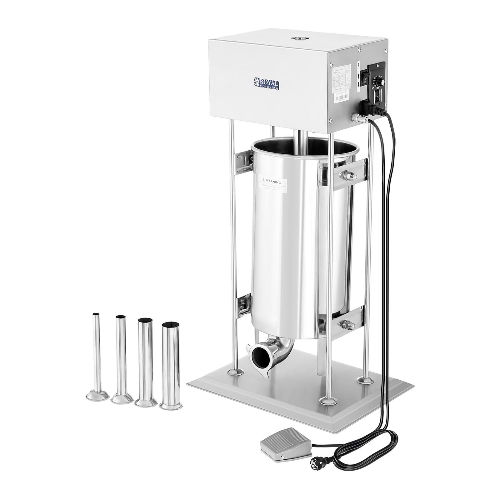 Royal Catering Wurstfüllaufsatz 15 L Wurstfüller elektrisch Wurstmaschine Edelstahl Wurstpresse 260 W