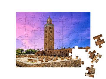 puzzleYOU Puzzle Koutoubia-Moschee in Marrakesch, Marokko, 48 Puzzleteile, puzzleYOU-Kollektionen Marokko