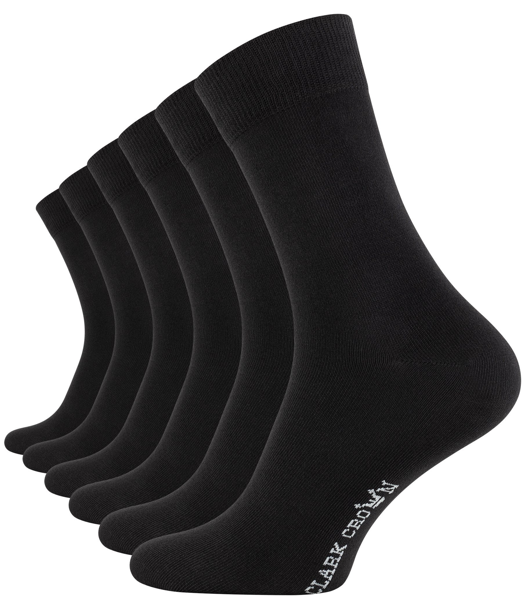 Clark Crown® Socken (6-Paar) in angenehmer Bio-Baumwollqualität schwarz