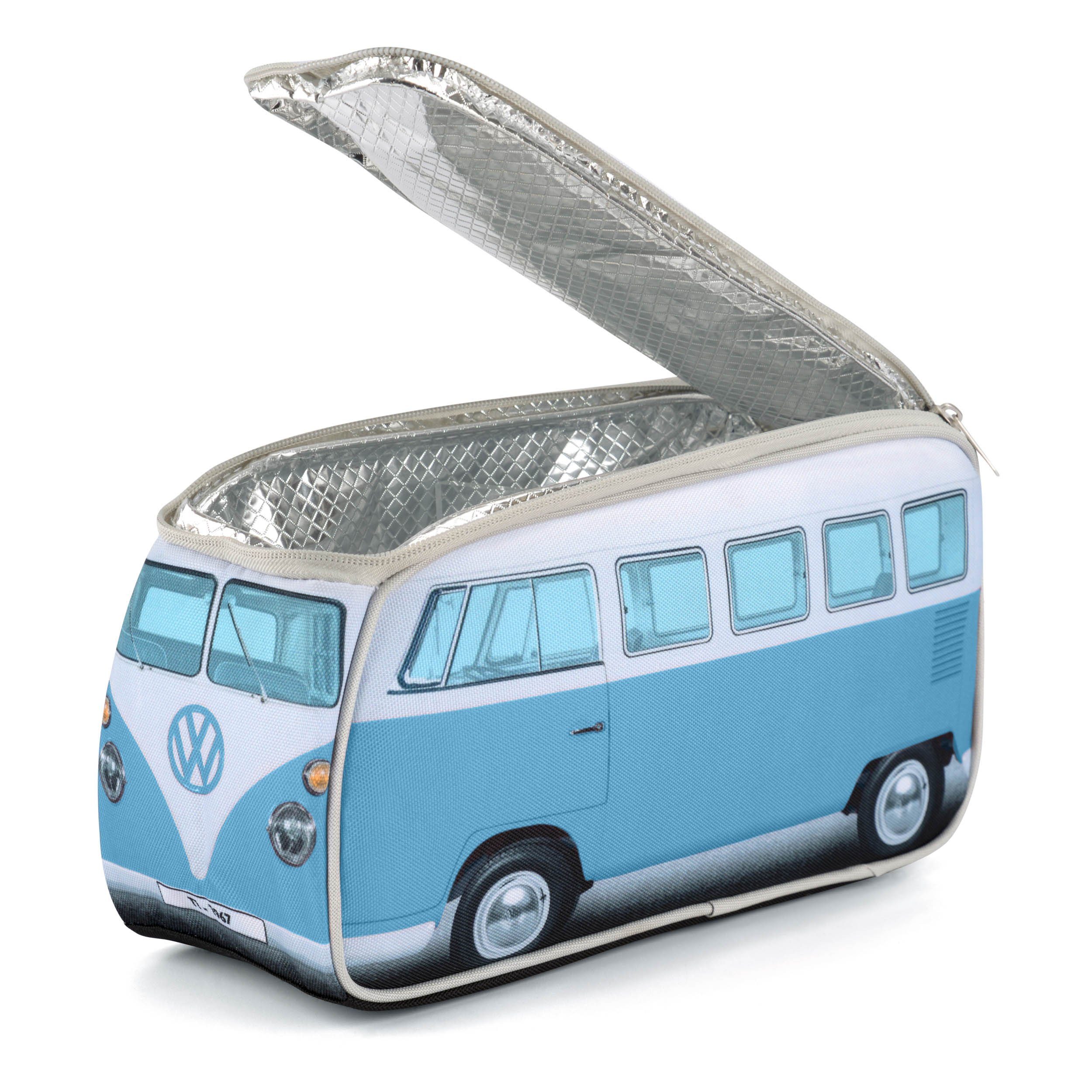 VW Collection by BRISA Lunchbox Volkswagen T1 Bulli Bus Brotdose, Polyester D600, PU beschichtet, (1-tlg), elegante Allzwecktasche in blau