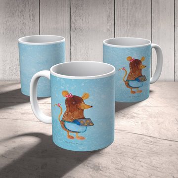 Mr. & Mrs. Panda Tasse Maus Kekse - Eisblau - Geschenk, Advent, Becher, Geschenk Tasse, Teet, Keramik, Brillante Bedruckung