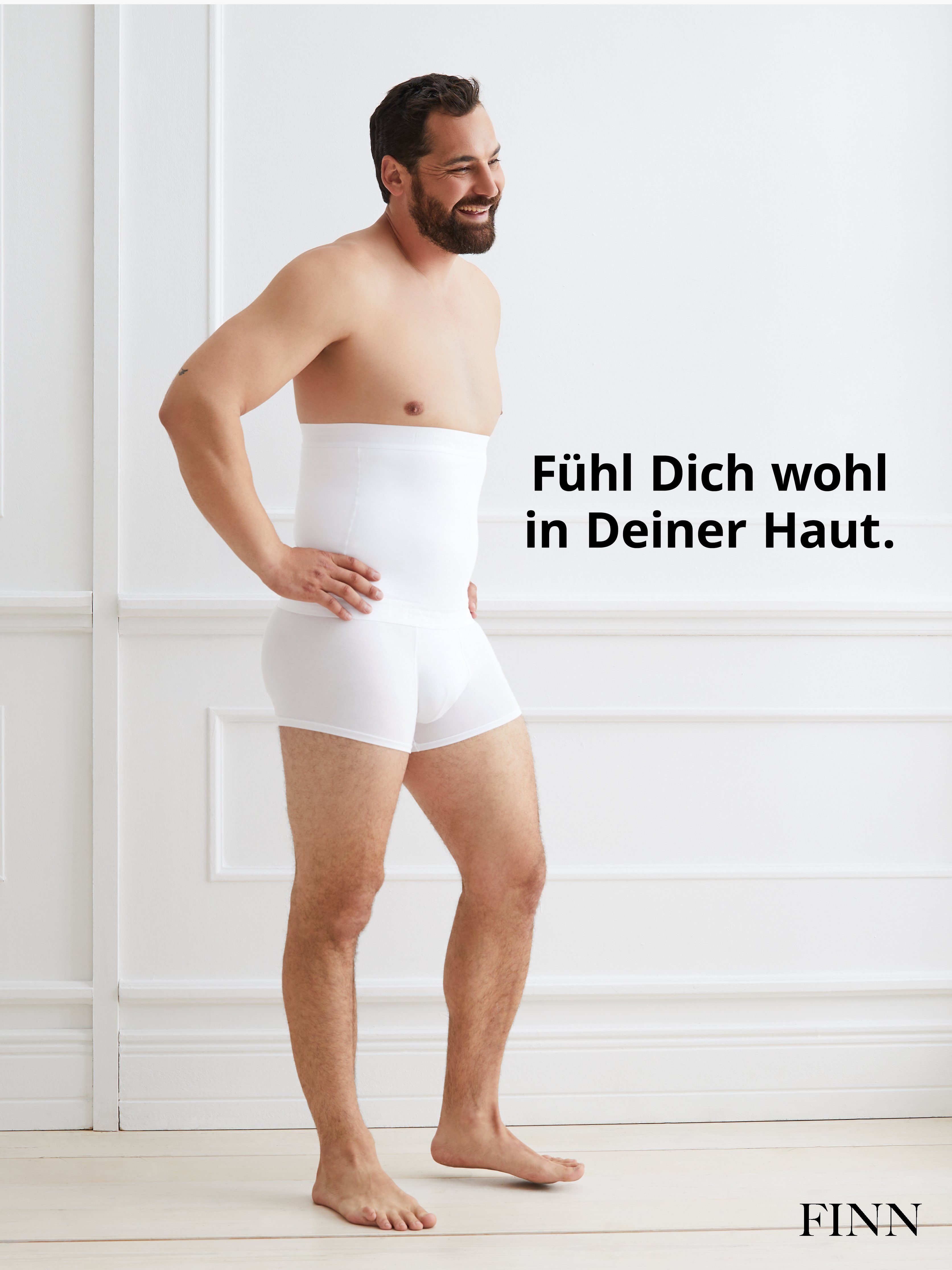FINN Design Kompressions-Gürtel Herren Männer Weiß Starker für Body-Shaper Shapinghose