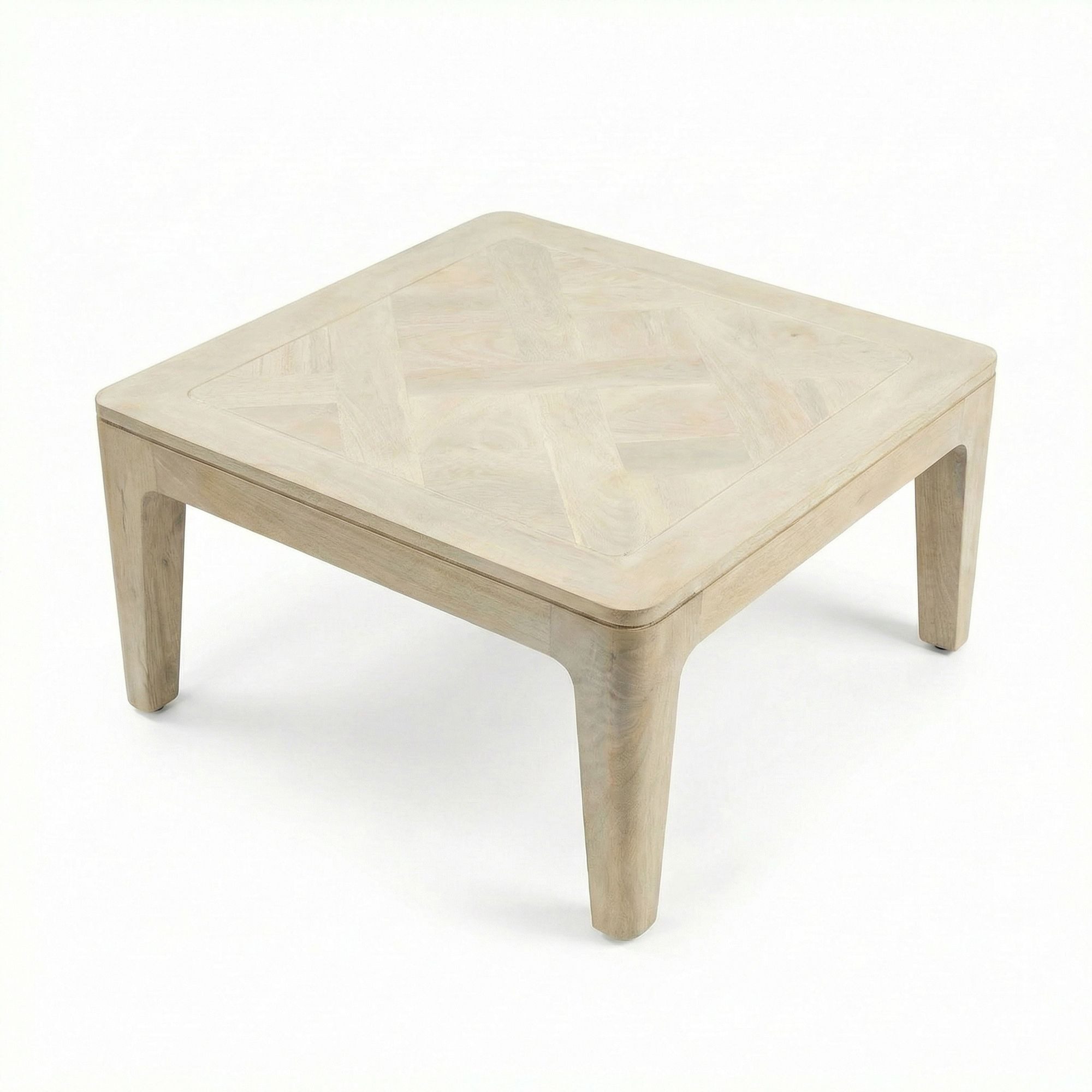 Wohnling Couchtisch WL7.585 Sofatisch white wash 60cm Wohnzimmertisch Beistelltisch (Warme Holzoptik mit natürlicher Maserung), Zeitloses Design für stilvolle Wohnräume