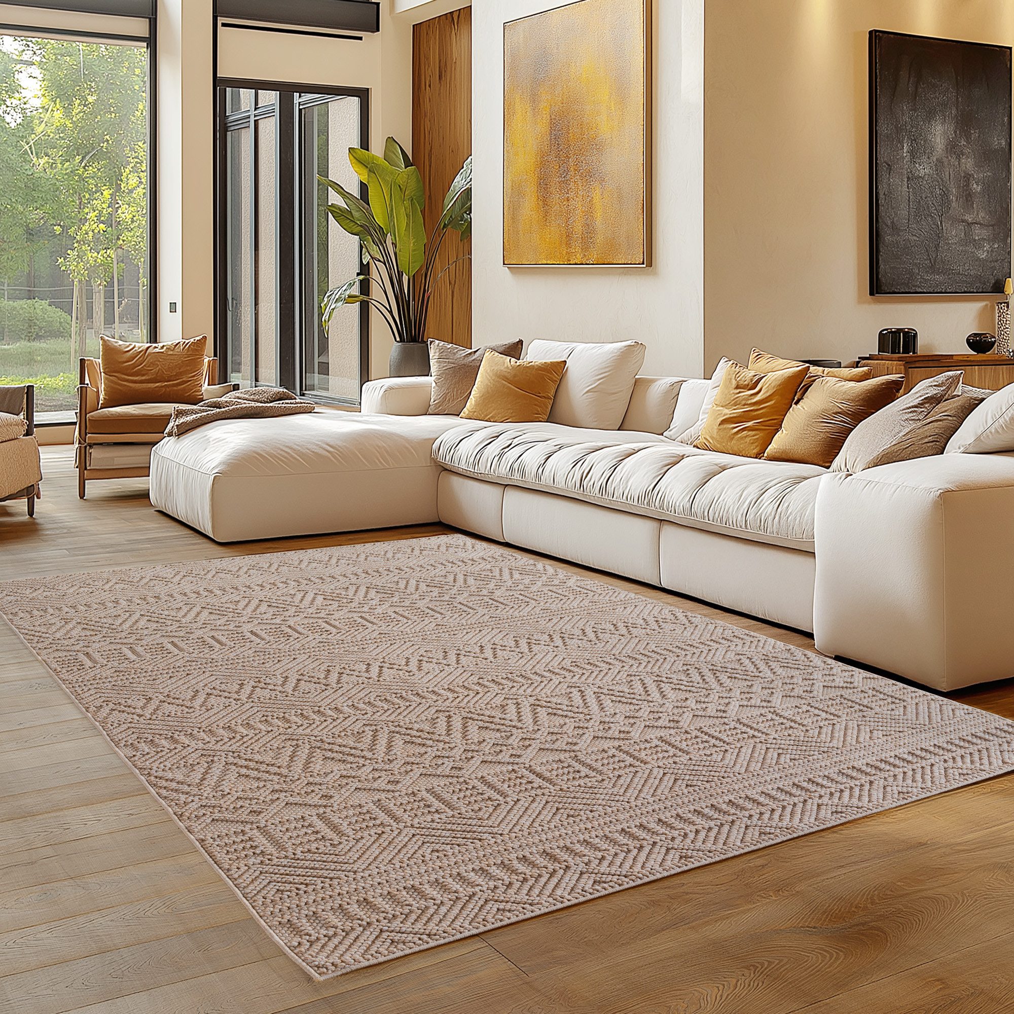 Carpettex Designteppich Einfarbig Boucle Loop, Rechteckig, Höhe: 7 mm, Tepp günstig online kaufen