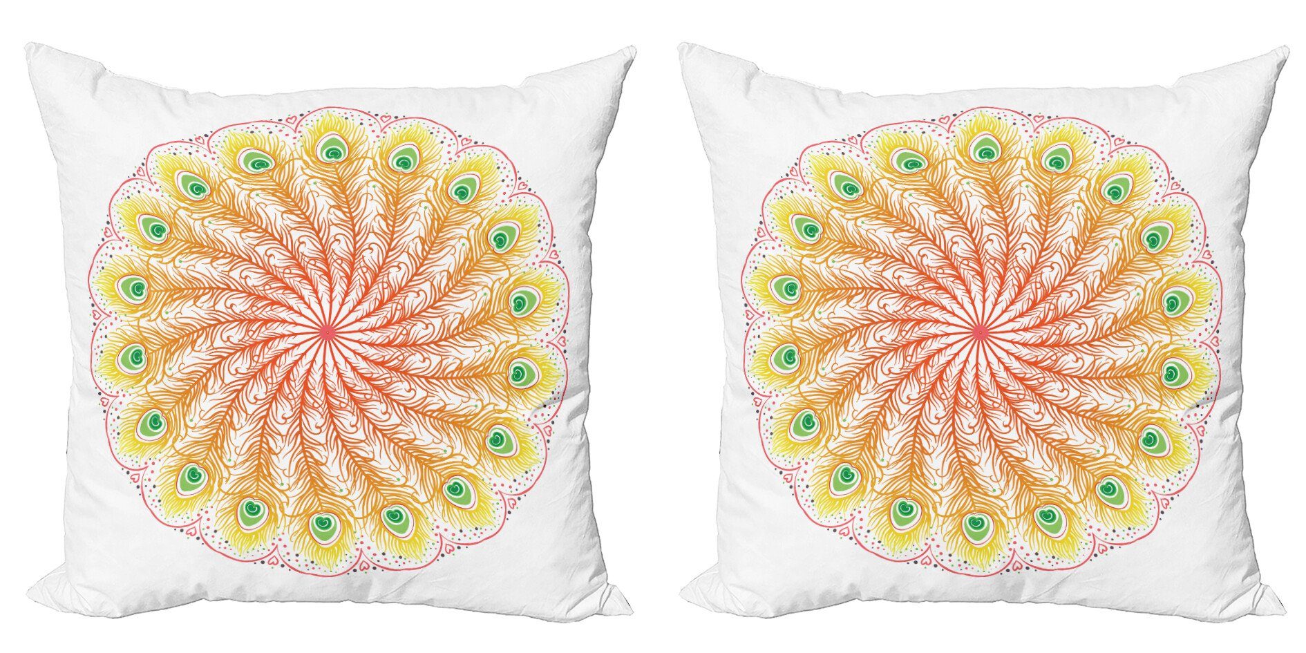 Kissenbezüge Modern Accent Doppelseitiger Digitaldruck, Abakuhaus (2 Stück), Peacock Mandala Blended Farbe Motiv