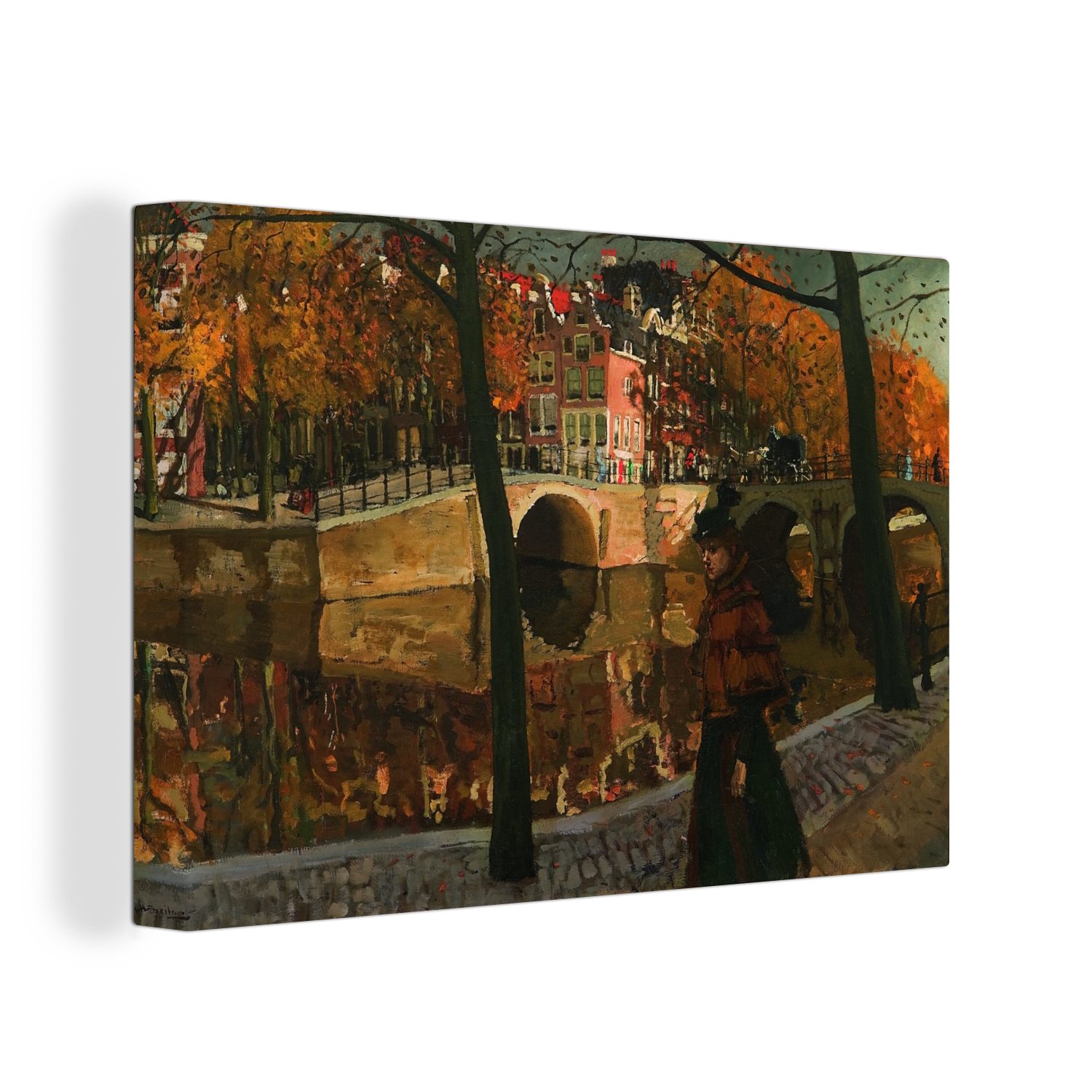 cm Wanddeko, Aufhängefertig, Leinwandbilder, 30x20 (1 Breitner, OneMillionCanvasses® George Hendrik von Gemälde St), Leinwandbild Keizersgracht Wandbild -