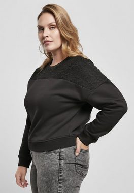 URBAN CLASSICS Sweater Damen Ladies Short Oversized Lace Inset Crew (1-tlg)