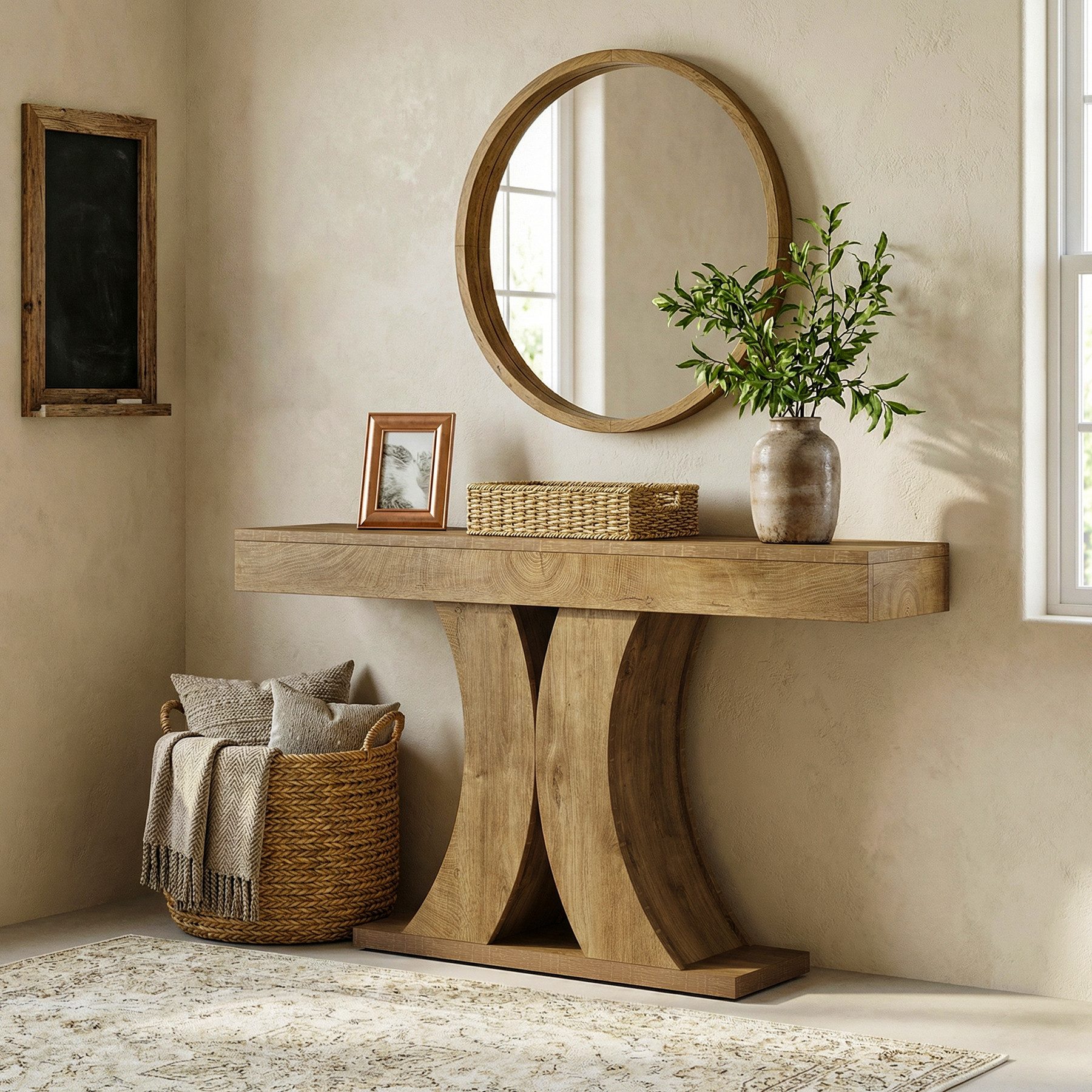 Tribesigns Konsolentisch 150 x 35 x 85 cm Sofatisch mit Holzgestell (1 x Vintage Konsolentisch - 1 x Zubehörbeutel - 1 x Anleitung), Landhaus Flurtisch für Wohnzimmer, Flur, Eingangsbereich