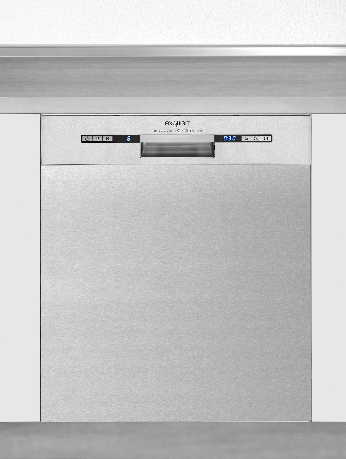 exquisit Unterbaugeschirrspüler, EGSP9313-EF-030E inox, 11 l, 13 Maßgedecke