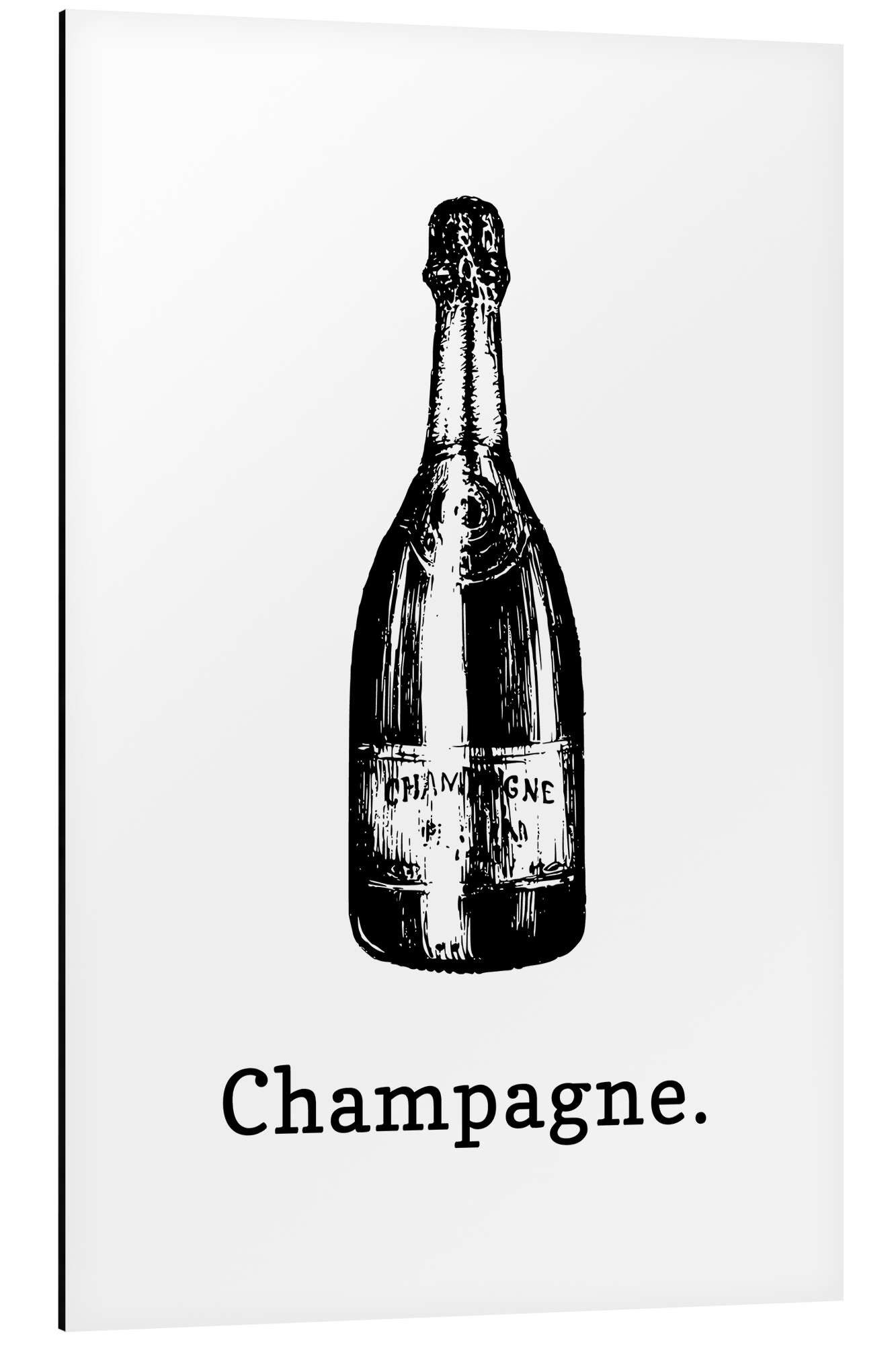 Posterlounge Alu-Dibond-Druck Editors Choice, Champagne., Bar Illustration