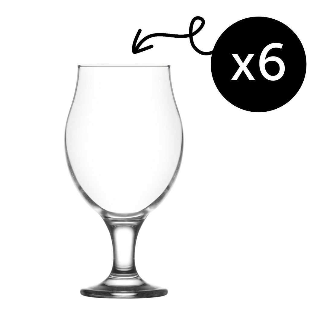 LAV Gläser-Set Angelina Bierglas, 6-tlg., Glas, 6er Set, 570ml, Perfekt für Pils, Lager, Ale oder Spezialbiere