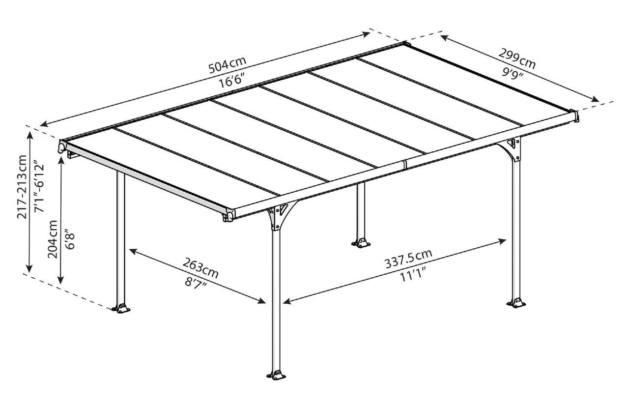 Palram - Canopia Einzelcarport Canopia Carport MODENA 5000 ca. 504 x 300 cm