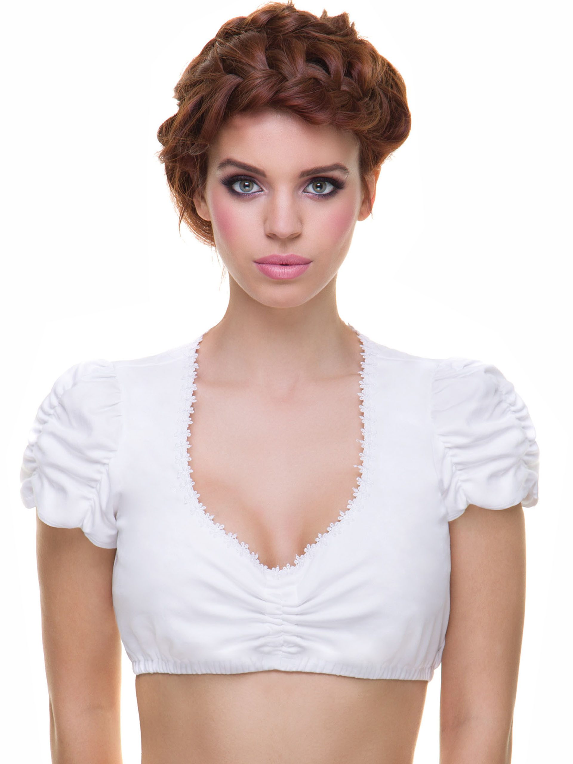 Almbock Dirndlbluse Almbock Dirndlbluse Linn B100 weiß (exclusive) (1-tlg)