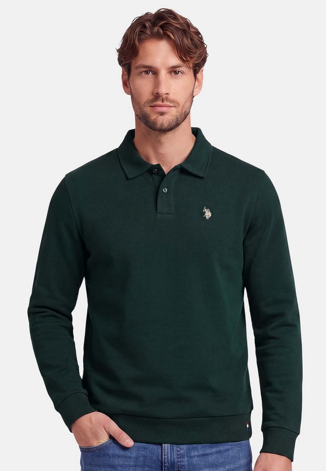 U.S. Polo Assn. Poloshirt USEthaan Herren Polo-Sweatshirt mit Langarm