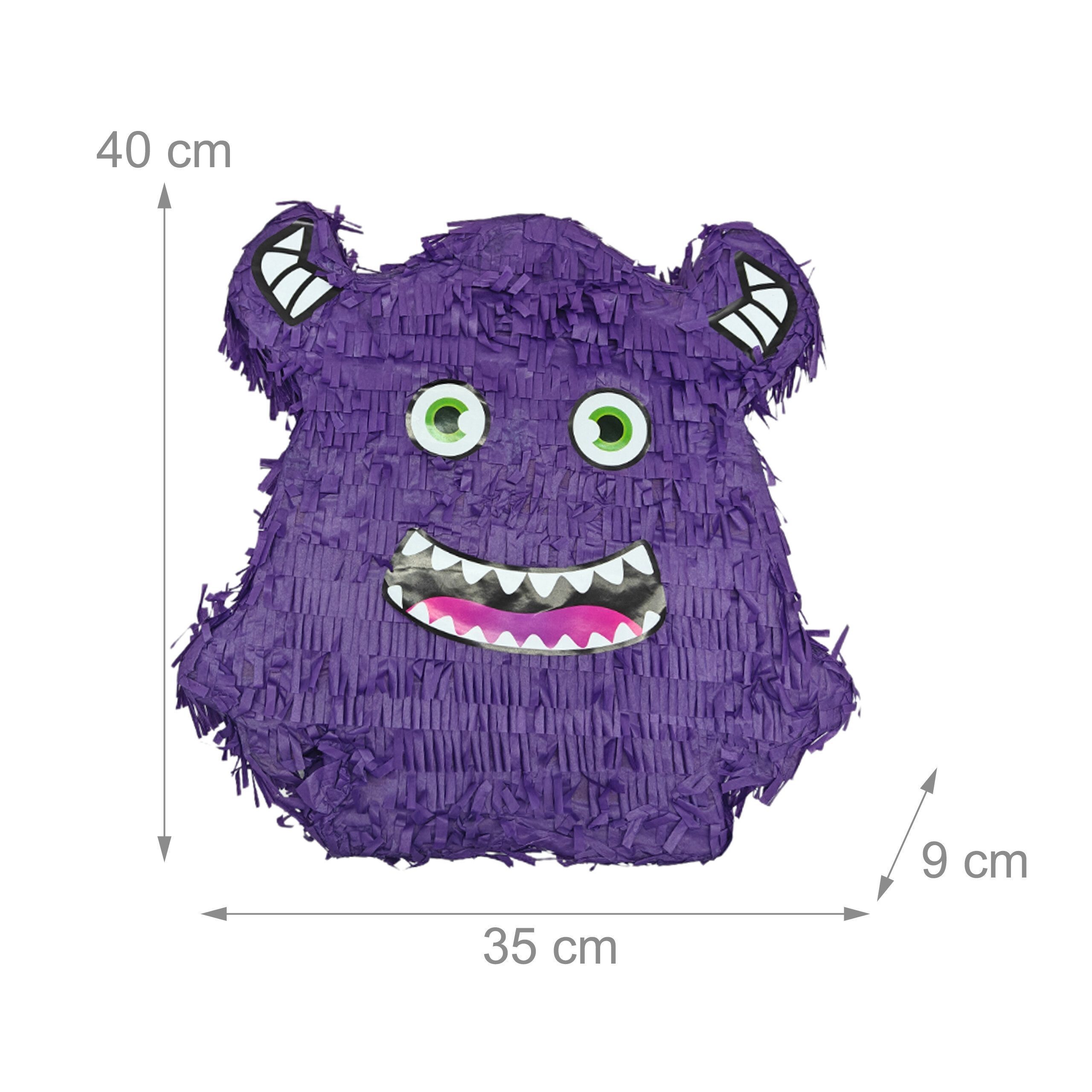 relaxdays Pinata Set Monster mit Stab und Maske – Bild 4 von 5