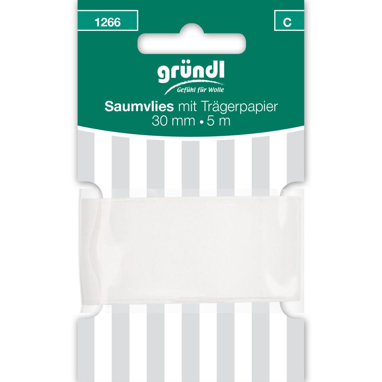 Bastelnaturmaterial Gründl Saumvlies mit Trägerpapier 30 mm x 5 m weiß