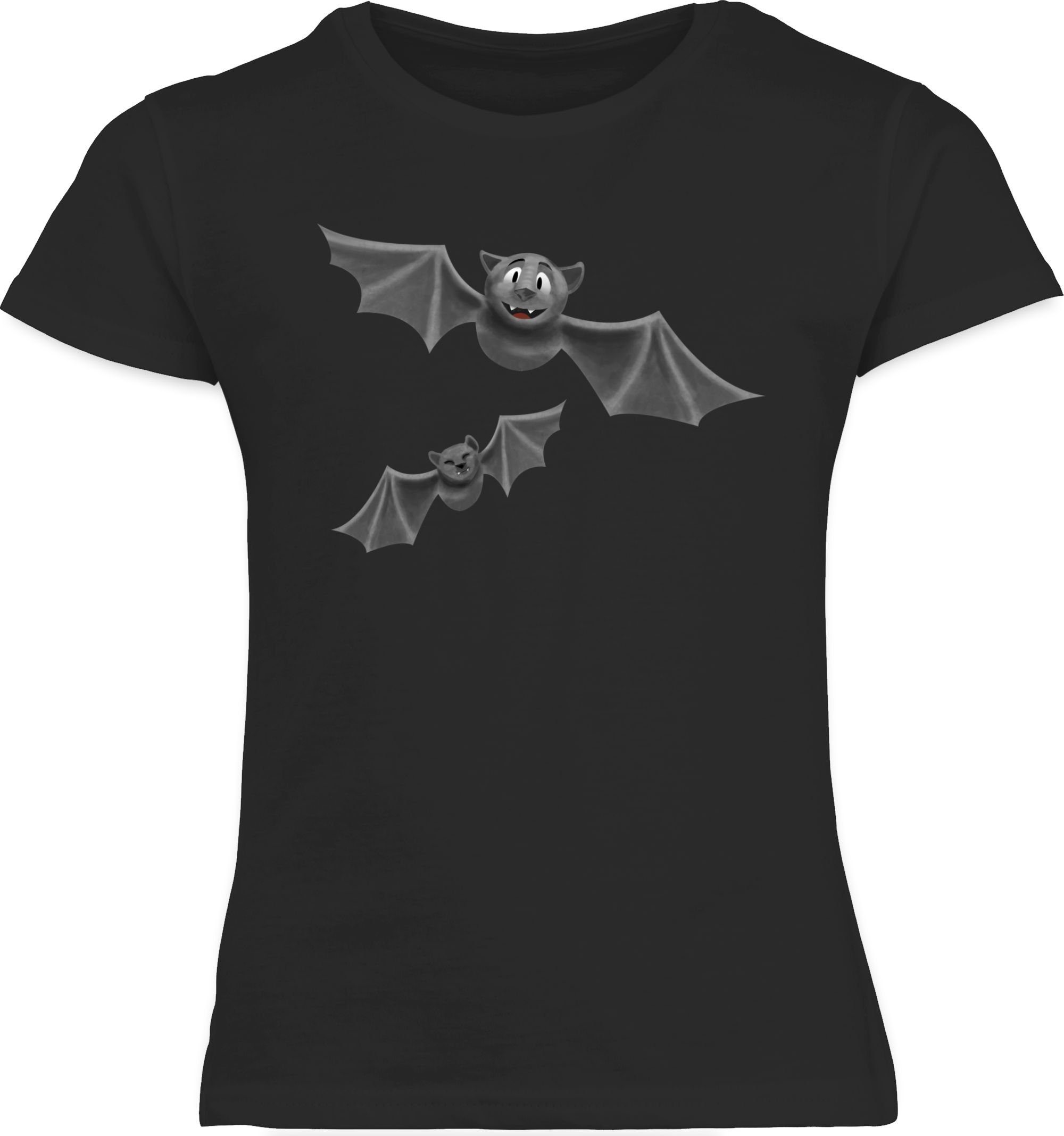 Feldermaus Schwarz Flattermaus Fledermäuse für Kinder Shirtracer Halloween T-Shirt Kostüme 1