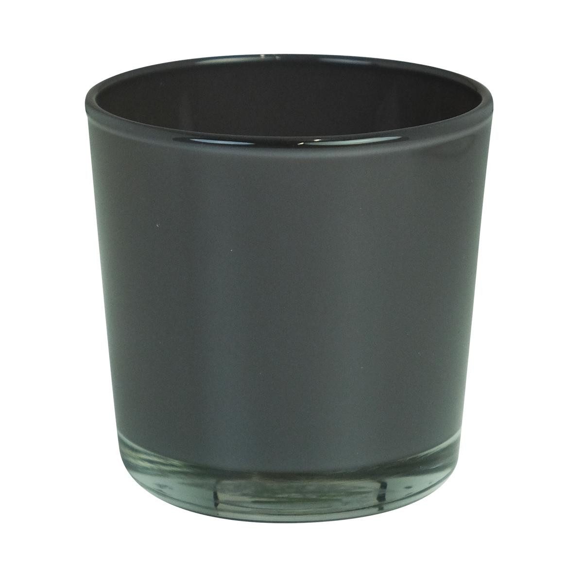 INNA-Glas Blumentopf Pflanzgefäß ALENA, dunkelgrau, 19cm, Ø19cm