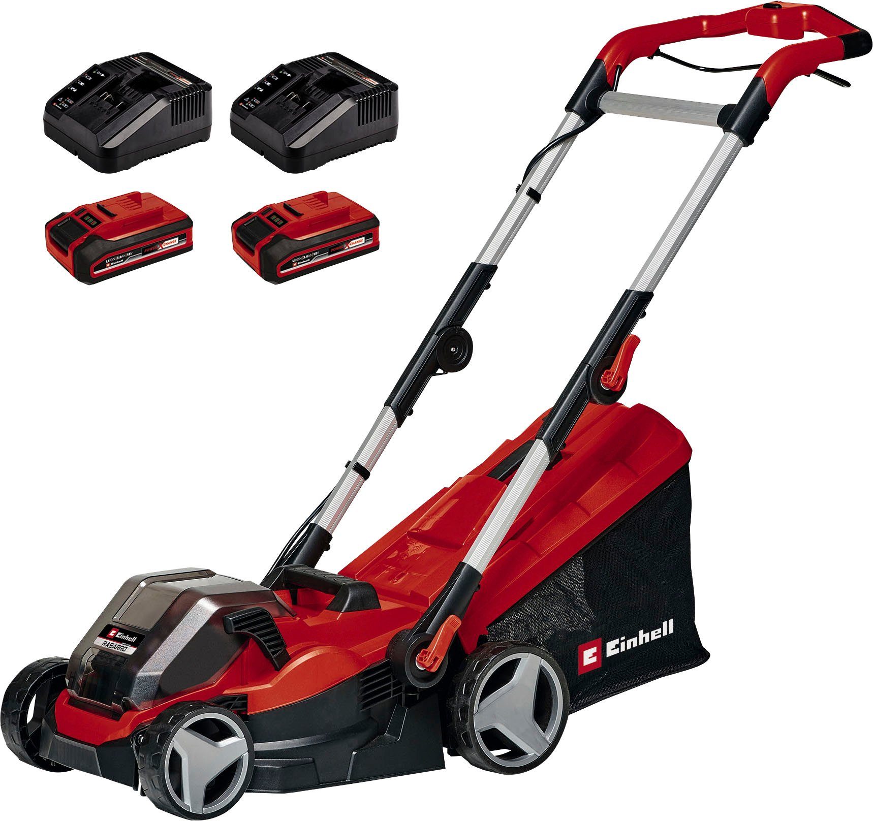 Einhell Akkurasenmäher Einhell Power X-Change RASARRO 36/34, 34 cm Schnittbreite, mit 2x Akku 18V/3,0Ah und 2x Ladegerät