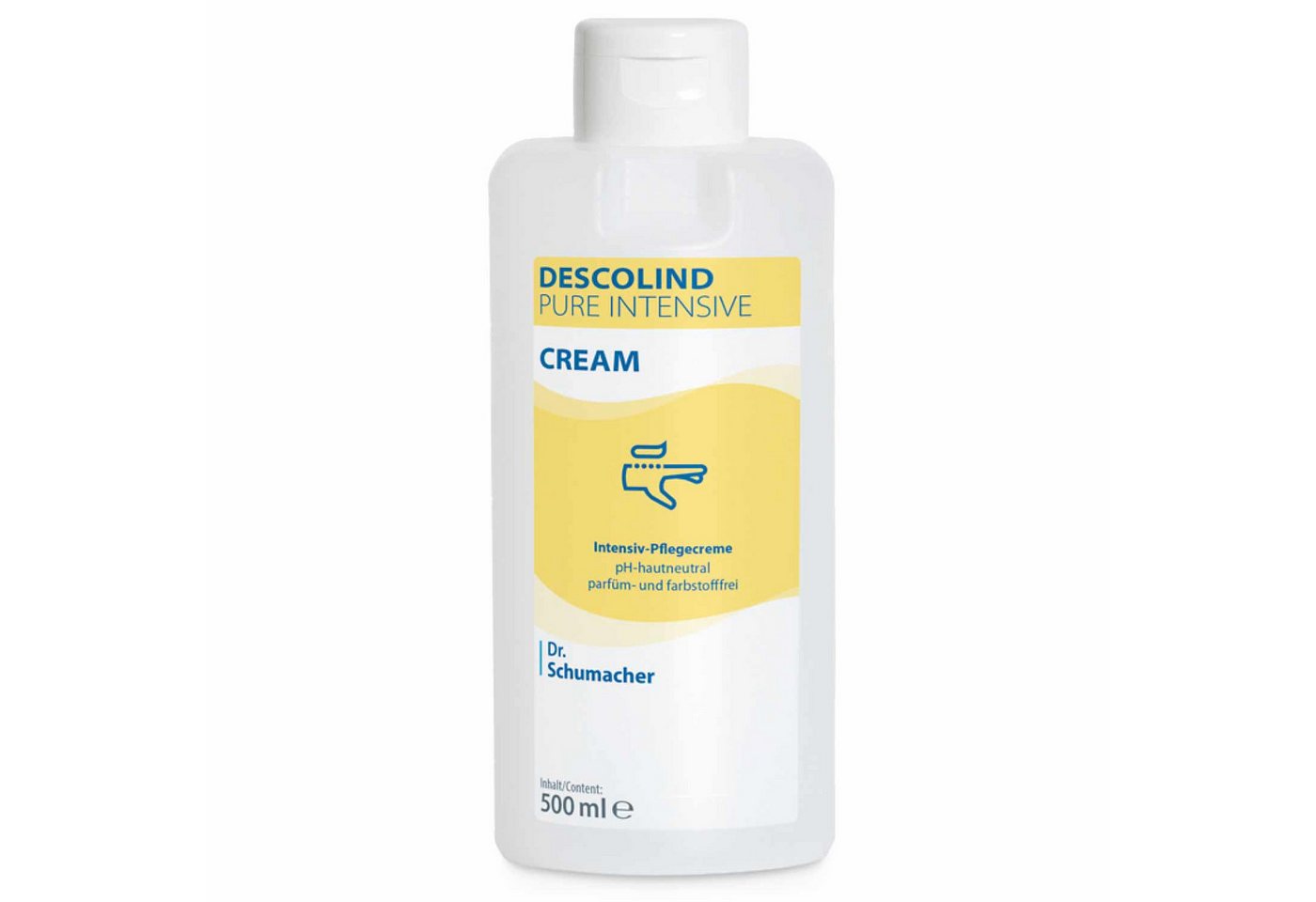 Dr. Schumacher Hautpflegegel Dr. Schumacher Descolind Pure Intensive Cream 500 ml, 1-tlg., W/O-Emulsion, parfüm- und farbstofffrei