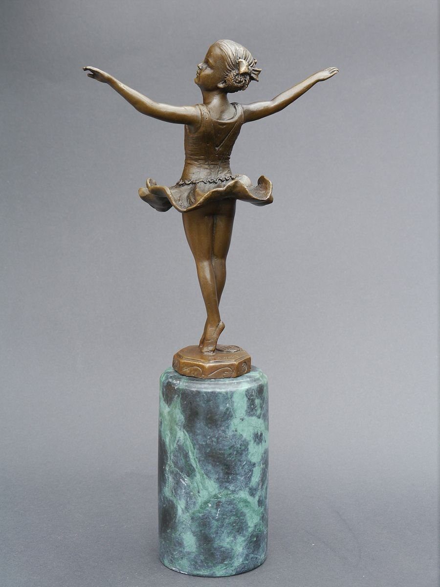 Ballerina Dekoobjekt AFG Figur auf Bronze Marmorsockel kleine