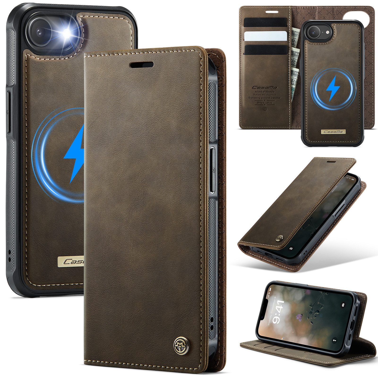 Mycotech Handyhülle Premium 2in1 Klapphülle mit abnehmbarem Magnet Case MagSafe
