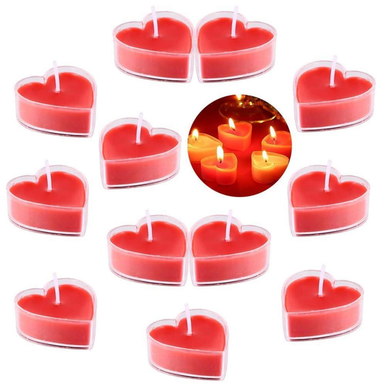 LuxusKollektion Formkerze Herzkerzen Romantisch Rot 18pcs 4cm