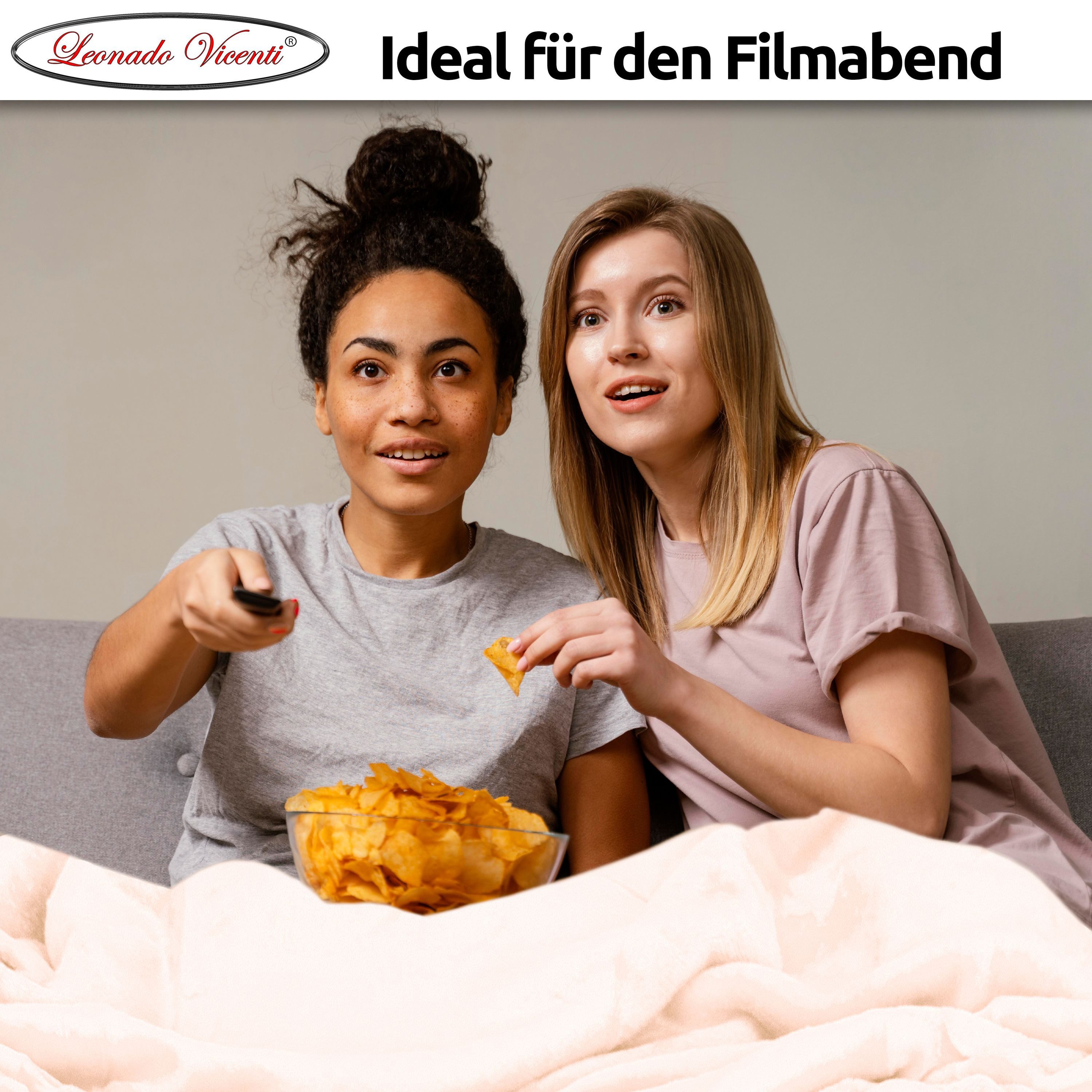 Wohndecke kuschelig warm 150x200, 220x240 oder 270x230, Leonado Vicenti, Kuscheldecke flauschig weich, Einfarbig
