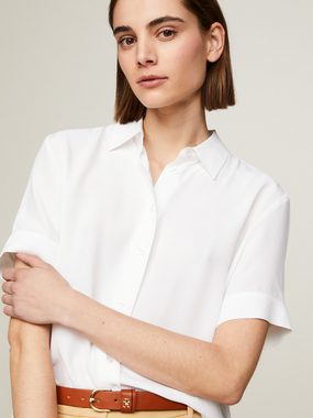 Tommy Hilfiger Kurzarmbluse ESSENTIAL FLUID SS SHIRT mit Metalllabel