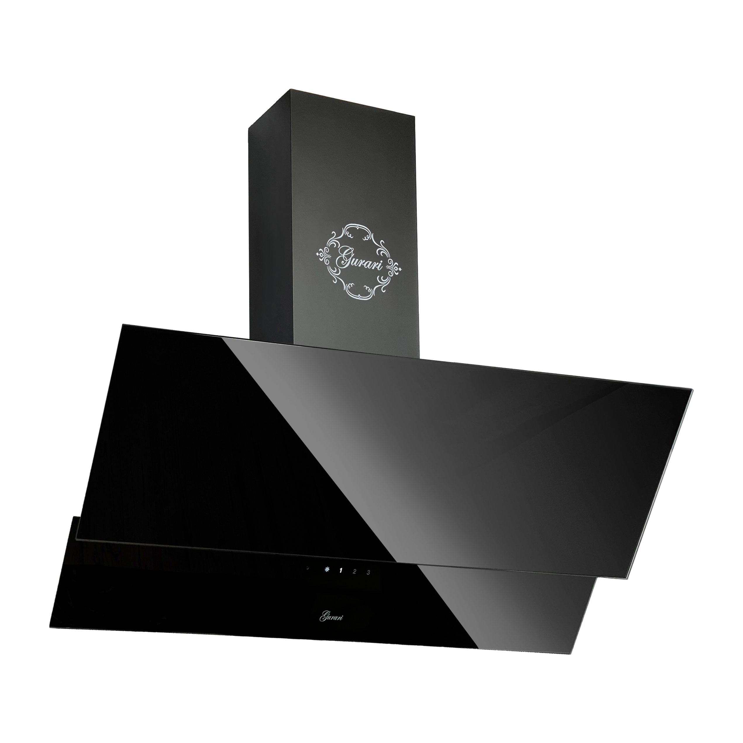 GURARI Kopffreihaube GCH D 268 BL 9 PRIME N Dunstabzugshaube 90 cm 1000m³/h GCH D 268 BL 9 PRIME N Dunstabzugshaube 90 cm 1000m³/h, Schwarz Glas, Abluft/Umluft