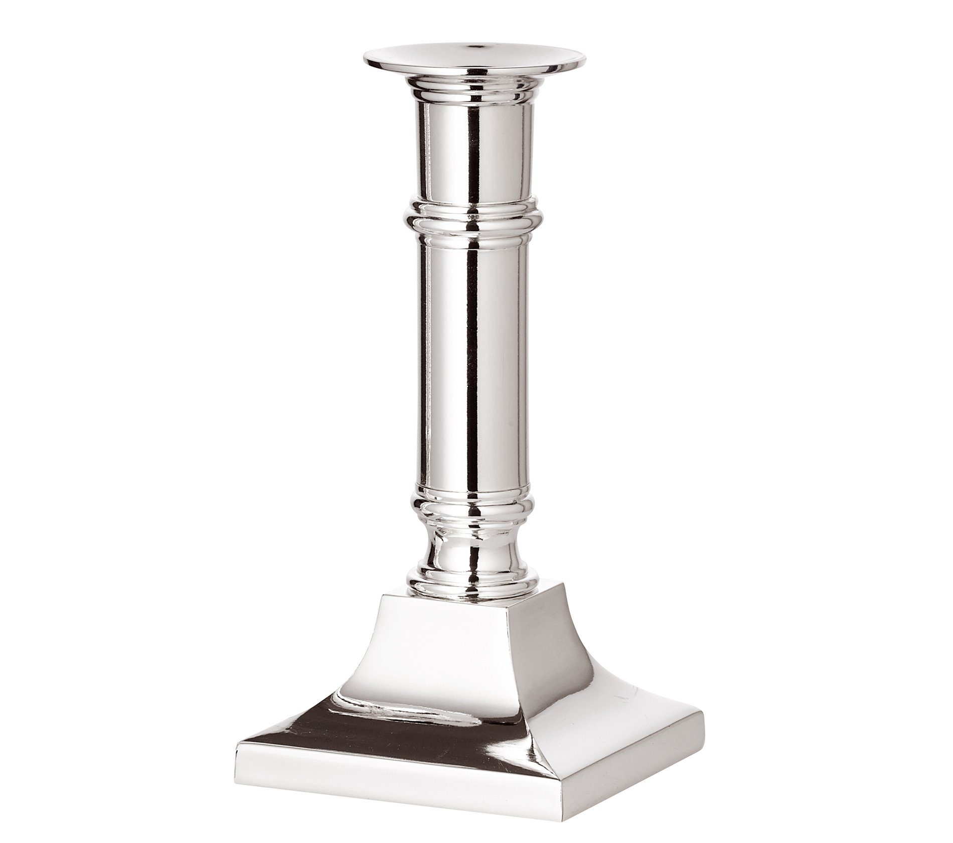 EDZARD Kerzenhalter Kent, Silber-Optik, für Stabkerzen, versilbert, anlaufgeschützt, H 16 cm