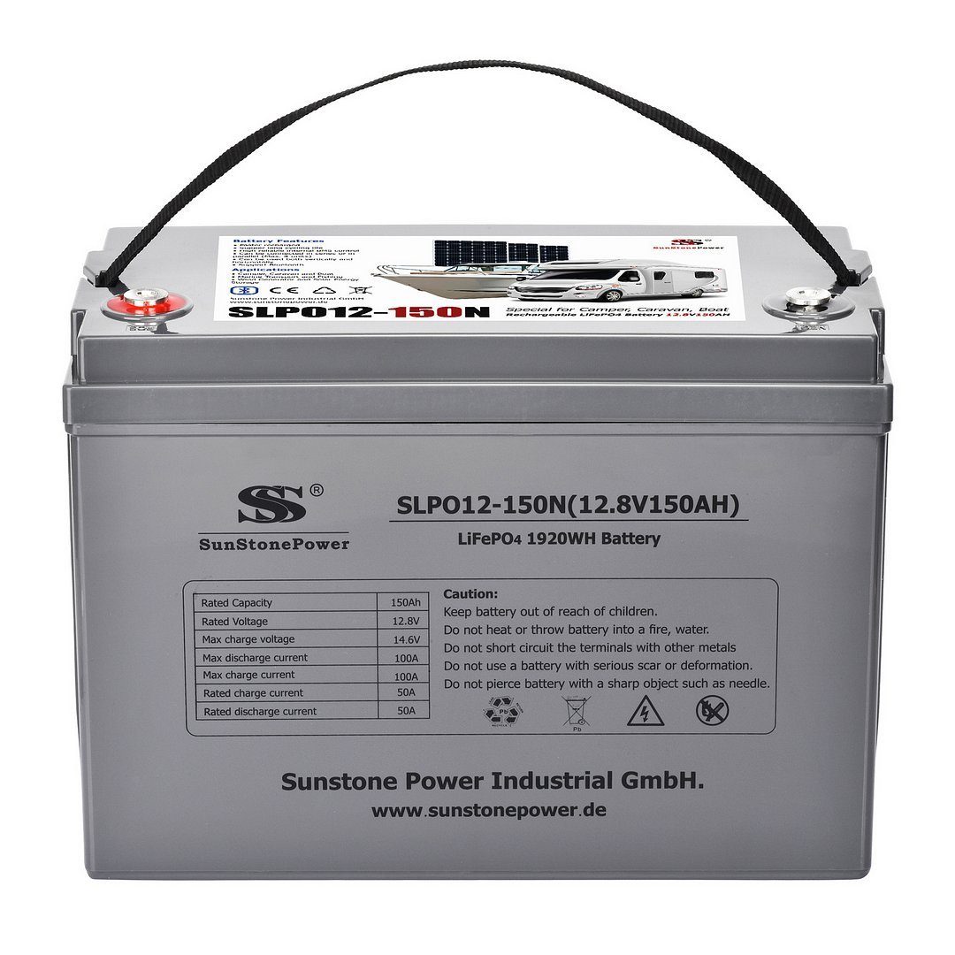 Sunstone Power 12V 150AH Lithium Batterie 1920Wh Energiespeicher Akku für Boot Solarakkus (12 V), Solar Batterie Akku, Extrem zyklenfest