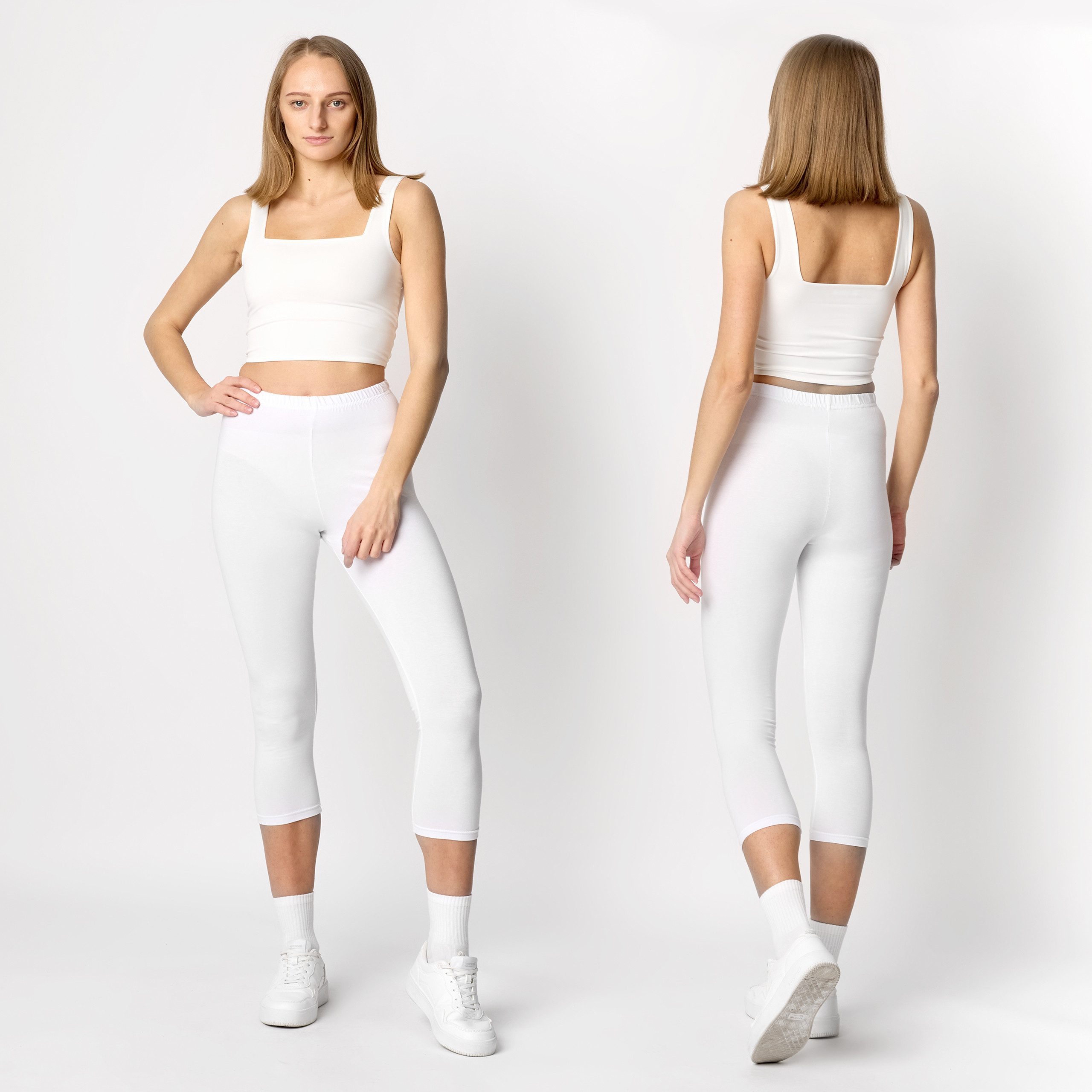 Ladeheid Leggings Damen 3/4 Capri Hose aus Baumwolle LA40-132 (1-tlg) elast günstig online kaufen